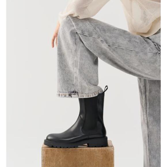 Vagabond black Kenova Boot combat leather 39 US9 Women's NWOT - Picture 2 of 10